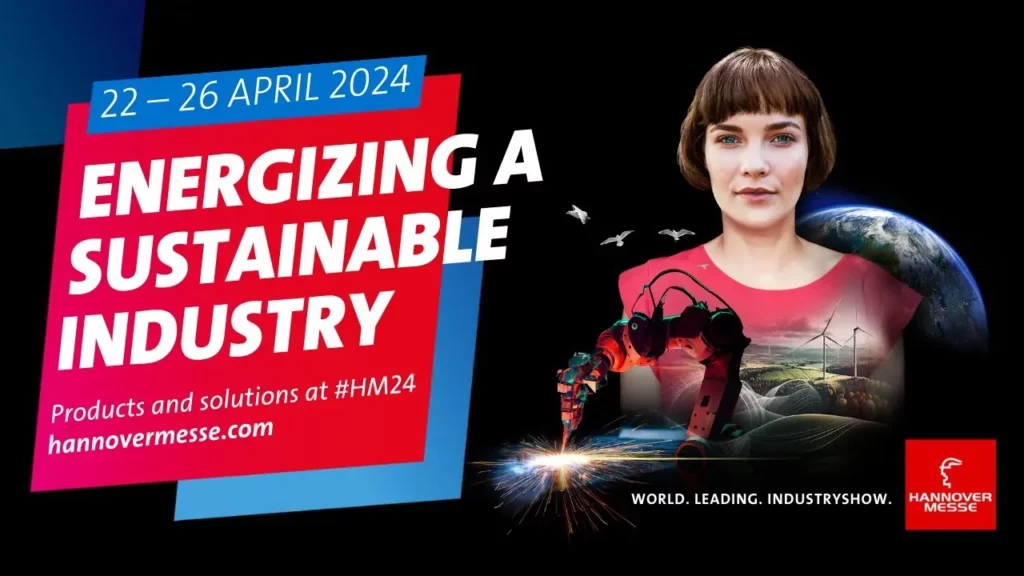 Hannover Messe 2024 Flyer showing title, headline, and date which April 22 @ 8:00 am – April 26 @ 5:00 pm CEST