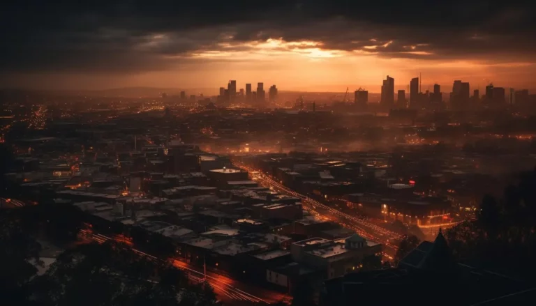 An illustrated city skyline at dusk with dimmed lights and darkened areas, representing a city experiencing a blackout, reflecting Bali’s recent power outage and the push for geothermal energy solutions to strengthen local energy resilience.